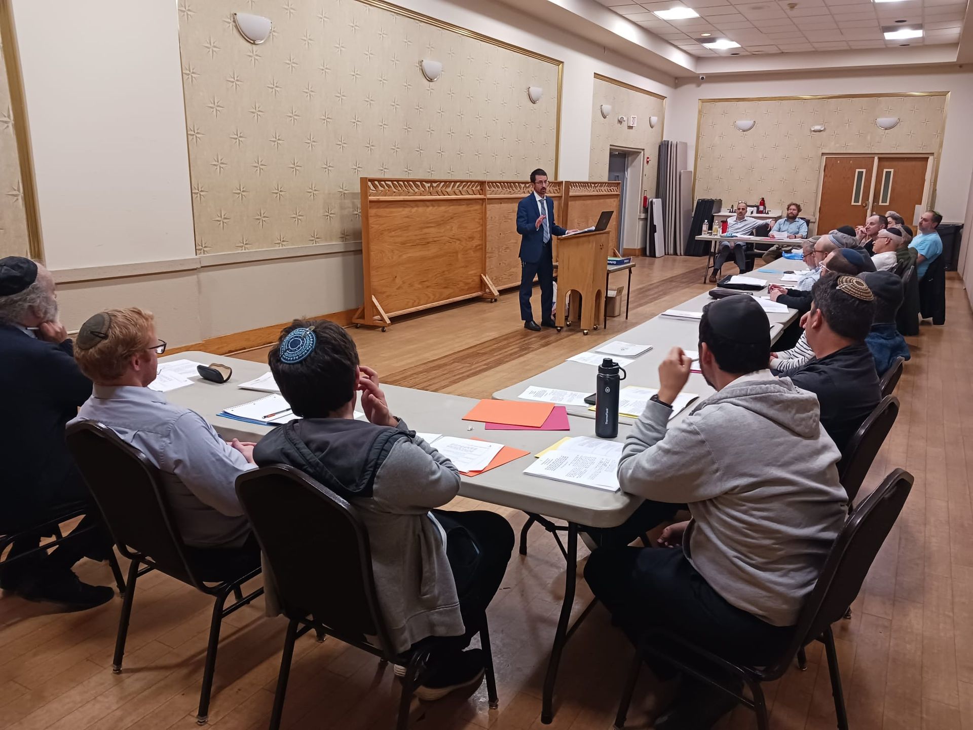 A shiur at the Kollel